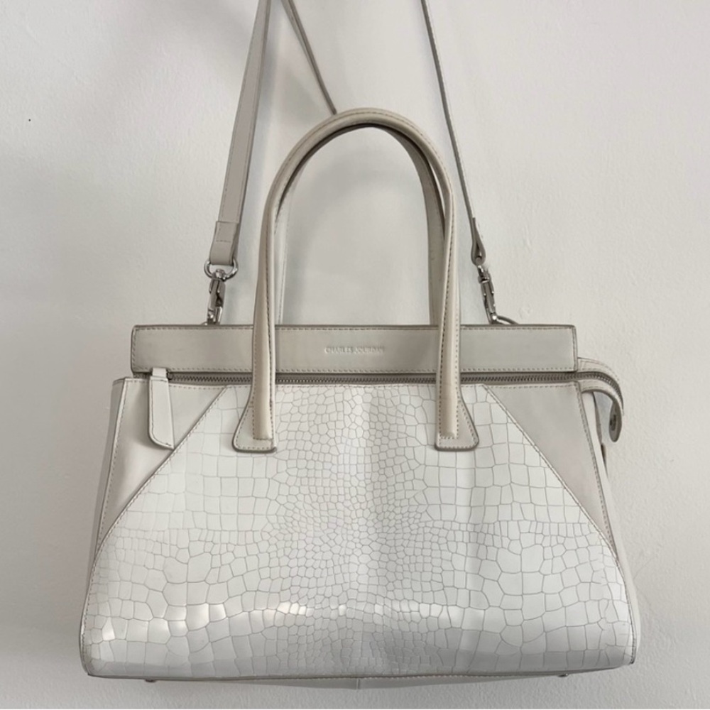 NOT AVAILABLE- Vintage Charles Jourdan Croc Leather Satchel
